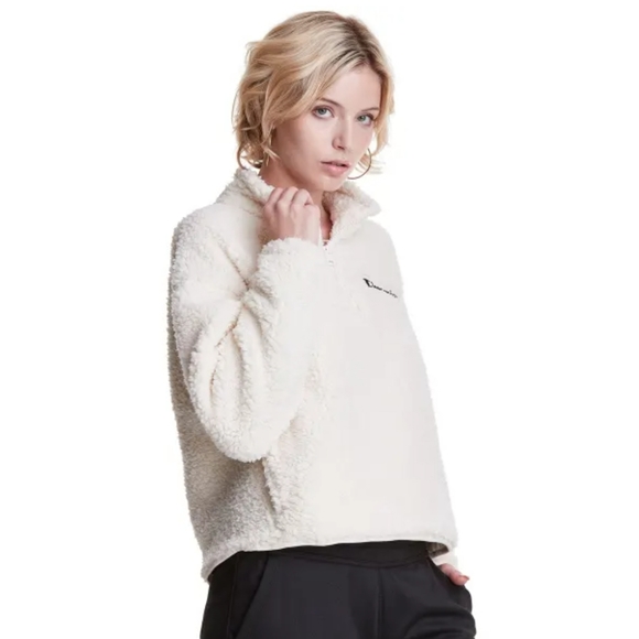 Champion Faux Shearling Quarter Zip Pullover - Picture 3 of 6